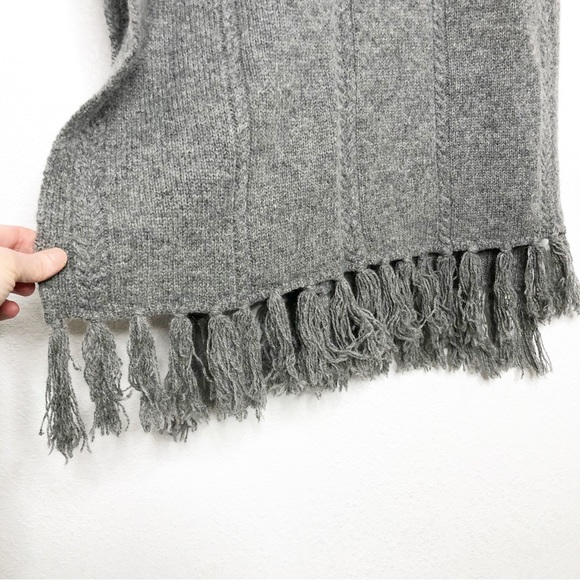 Icewear Eldey Woolen Scarf Gray Wool Angora Large Wrap Blanket Cable Knit - Picture 7 of 11